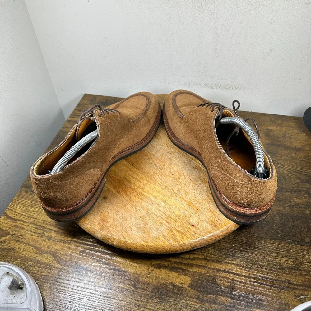 Beckett Simonon Dunham Derby Tan Suede Split Toe Mens Shoes Size 9.5
